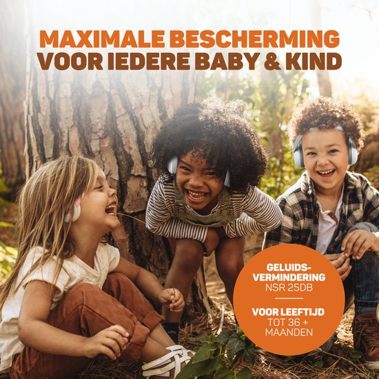 Vulpes Goods® BabyCare Gehoorbescherming – Baby & Peuter Oorkappen – 25 dB – Incl. 3 Hoofdbanden & Tas