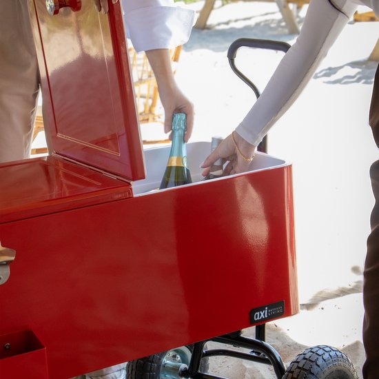 AXI Bolderwagen Cooler in Rood - Bolderkar - Koeler met wielen - 76L inhoud - Koelbox met aftapkraan