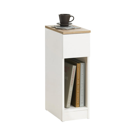 SoBuy Nachtkastje – 1 Lade & Open Ruimte – Wit – 20x35x60 cm