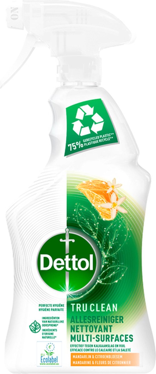 Set van 6x Dettol Allesreiniger Spray - Tru Clean - Mandarijn & Citroenbloesem - 500 ml