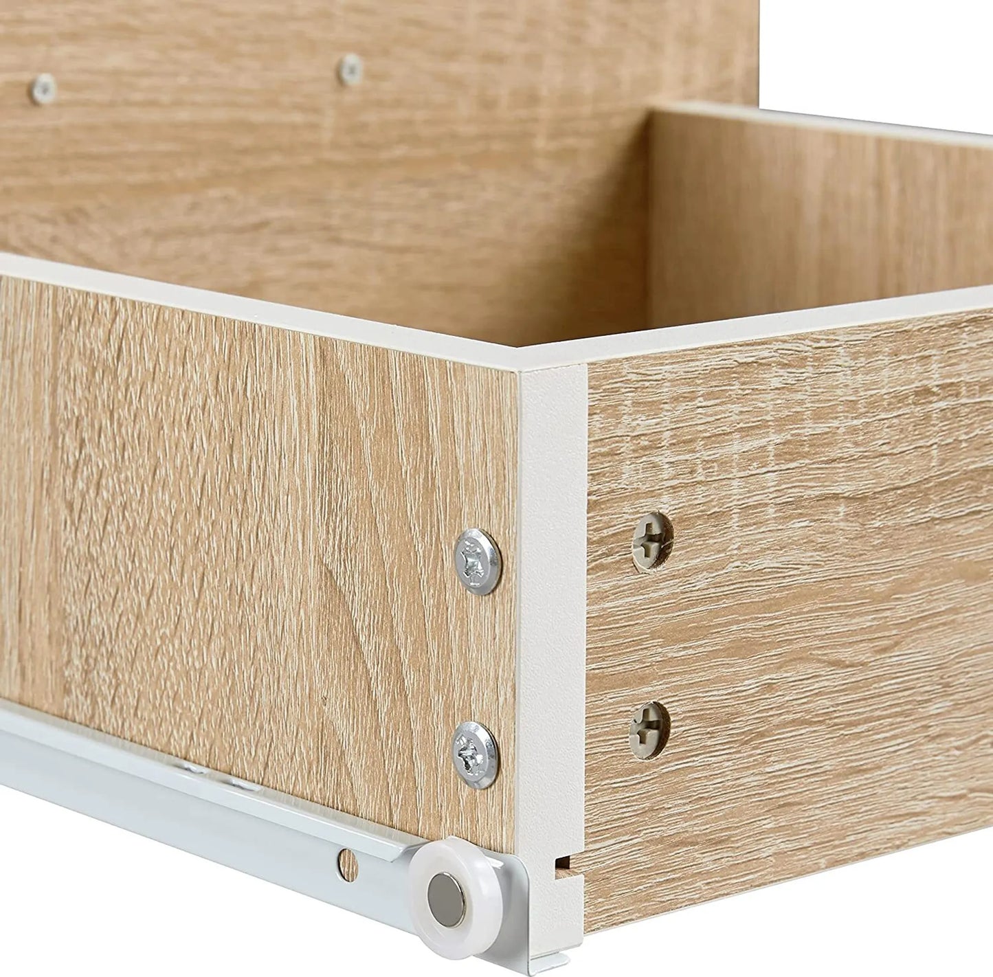Yaheetech Nachtkastje Met 3 Lades – Voorzien Van Anti-kantelvoorziening En Bronzen Knoppen En Geïllustreerde Handleiding – Voor Slaapkamer En Woonkamer – Eiken Mdf – 40 x 35 x 60 cm