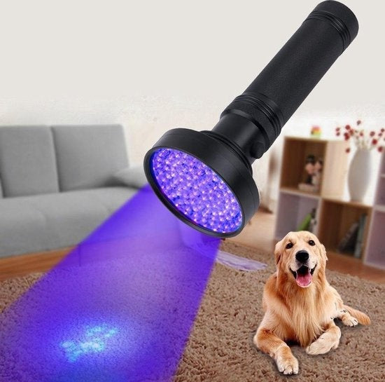 TIKKENS UV Lamp XXL - UV Zaklamp -100 Ultraviolet LED's - Blacklight Zaklamp - Detector Urine, Vals Geld, Overige Vlekken - 395nm