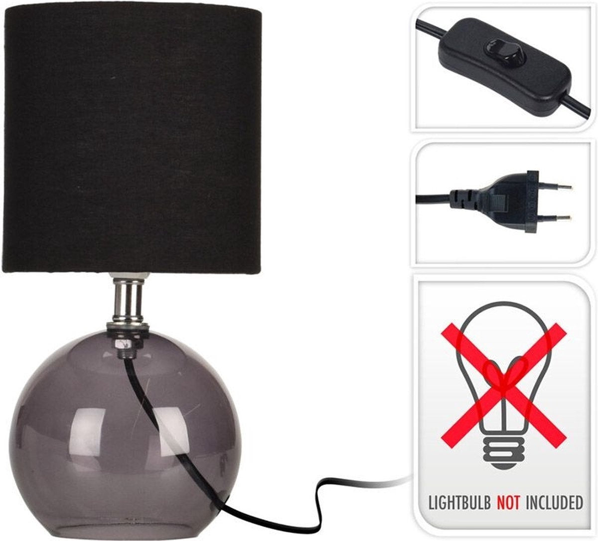 Tafellamp - 24cm - Zwart