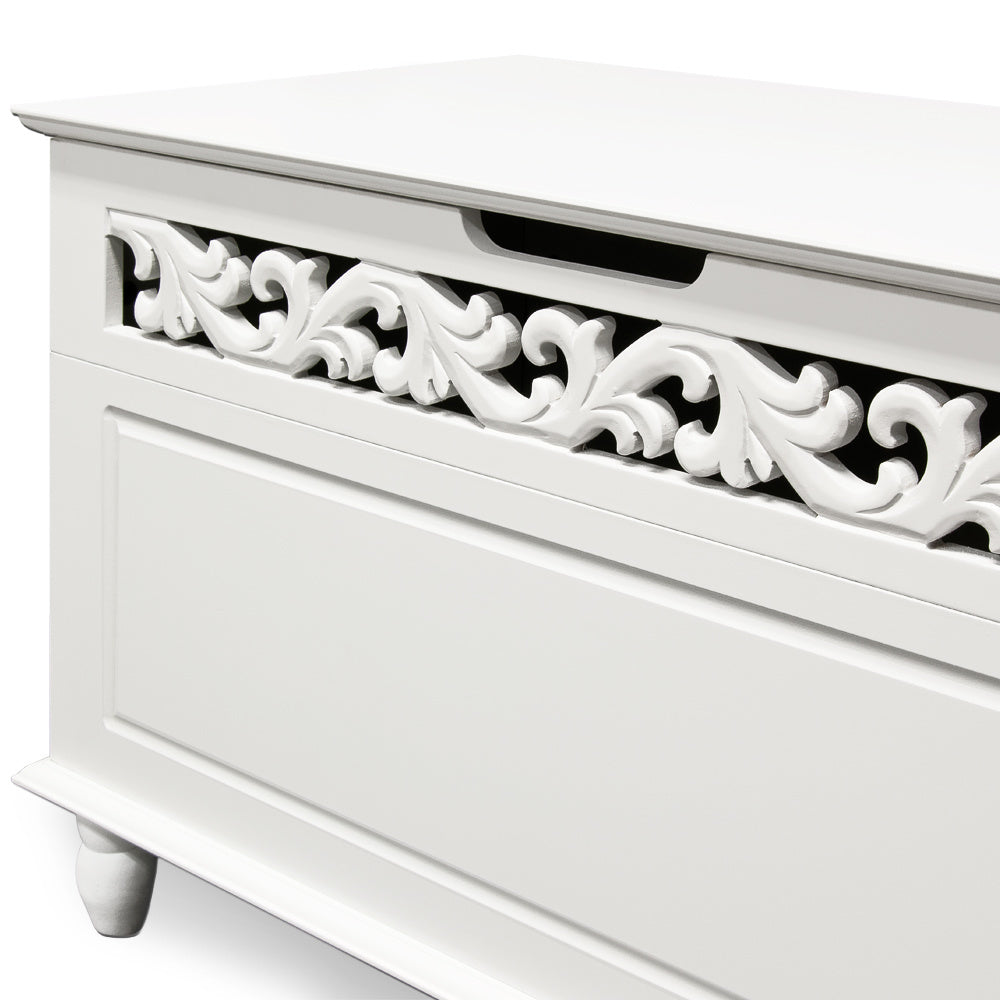 Casaria Houten Bijzetkast Opbergbox met scharnier deksel - 80 x 40 x 48cm - max. 100 kg draagvermogen