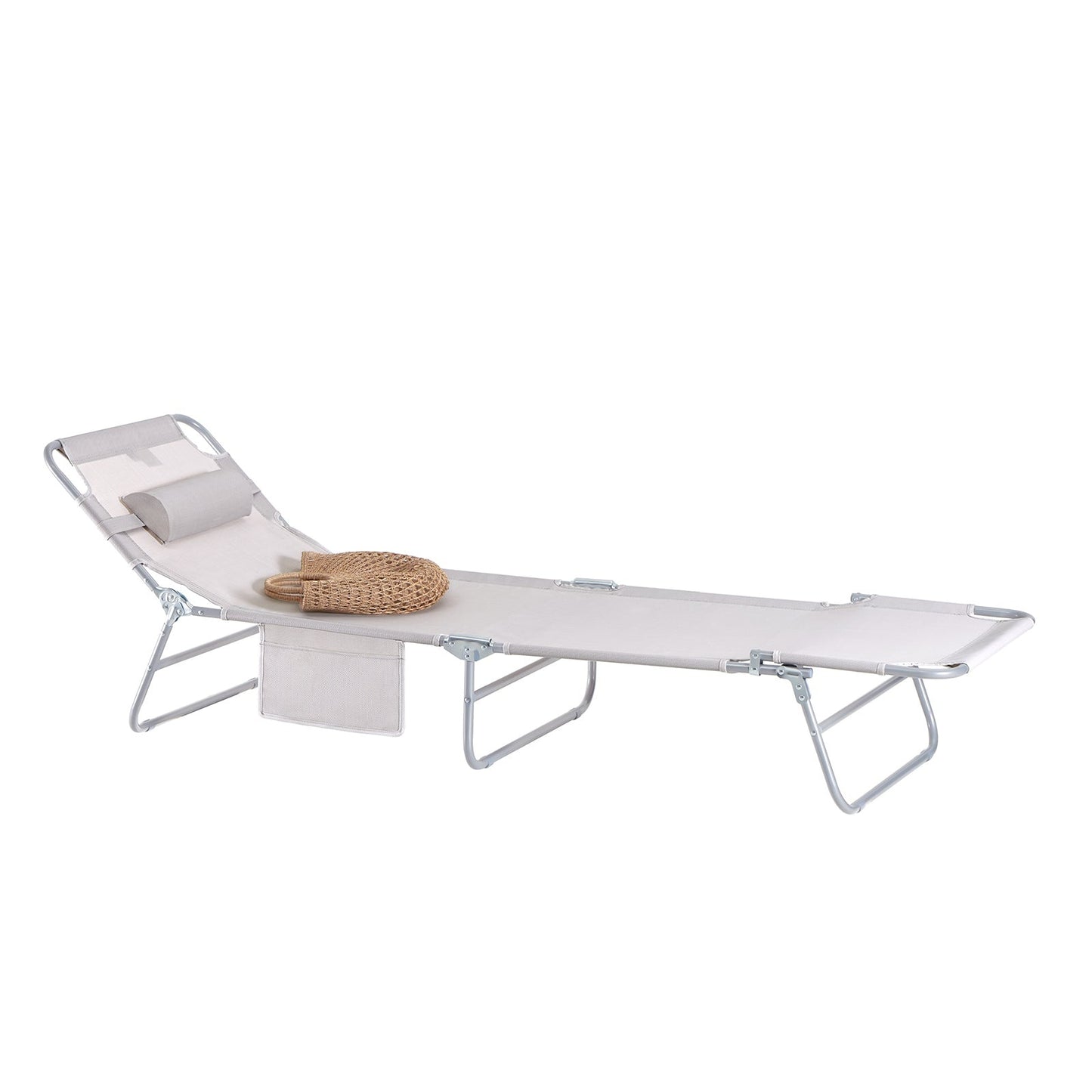 SoBuy Ligbed - Opvouwbaar - Max. 120 kg - 195 x 63 x 30 cm - Wit