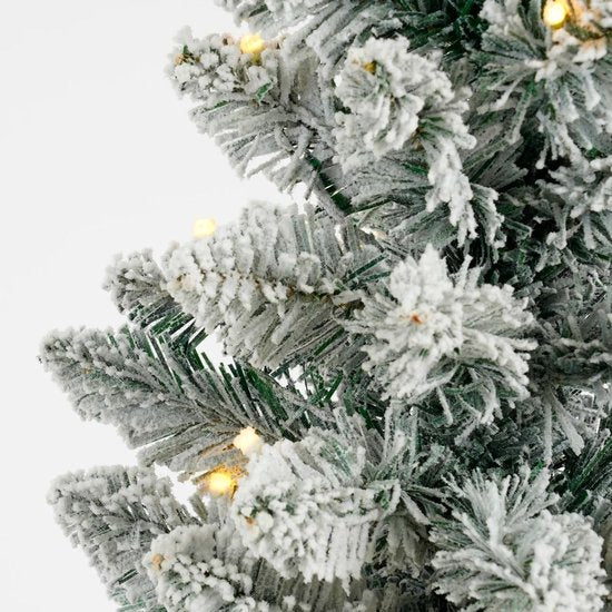 Black Box Trees Gerlos Kunstkerstboom met Verlichting - Kunstboom H120 x D51 cm - Kunst Kerstboom met Besneeuwde Takken - Kerstdecoratie voor Binnen - 166 Tips - Groen