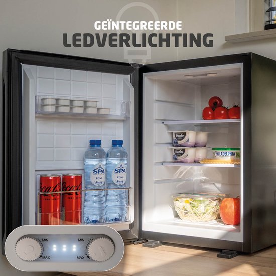 BREND BR-2225 Mini Koelkast Vrijstaand 30 Liter – Tafelmodel Fridge met Instelbare Temperatuur – Minibar met Verstelbare Deurrichting – Zwart