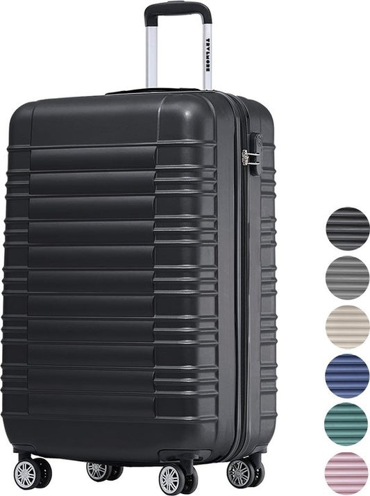 TRVLMORE Koffer - Handbagage - Cijferslot - 54x36x20cm - 38L - Zwart