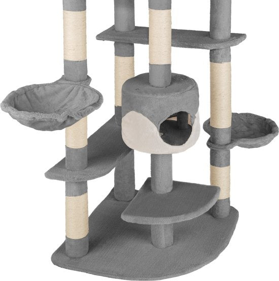 tectake® - Krabpaal Fippi grijs/wit - 402184 - kattenkrabpaal - kattenpaal