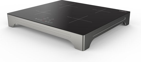 Inventum VKI6010ZIL - Vrijstaande inductie kookplaat - 4 kookzones - 1-fase plug en play - Zilver/Zwart