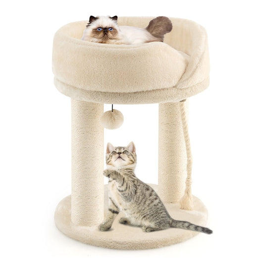 Coast Cat Tree Cat krabpaal met zachte stoel sistale toren voor katten beige