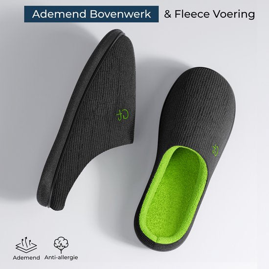 Pantoffels Heren - Sloffen - Maat 44/45 - Zwart - Anti-slip - Comfeet