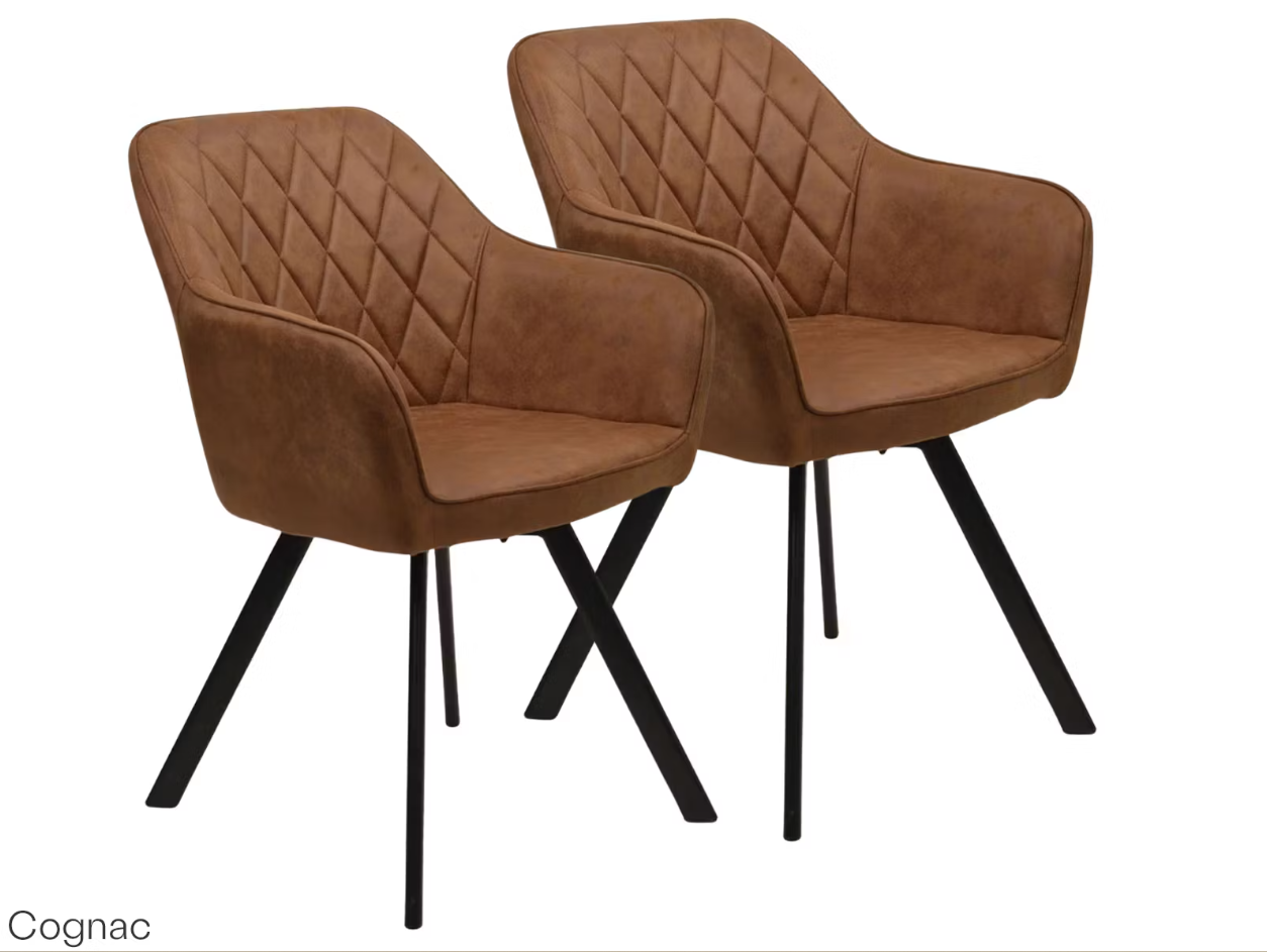 Meubel31 Brione Draaibare Eetkamerstoelen - 2 stuks - Cognac