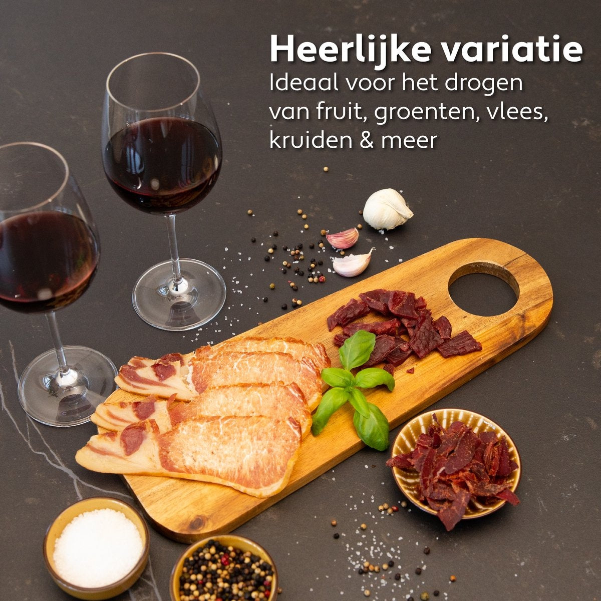Vita5 Nobel S Voedseldroger – Droogoven - RVS – 24-Uurs Timer - 30-90°C – 400 Watt – Led-bedieningspaneel – Dehydrator – 6 Laags - Voedsel drogen op extreem lage temperatuur van slechts 30°C