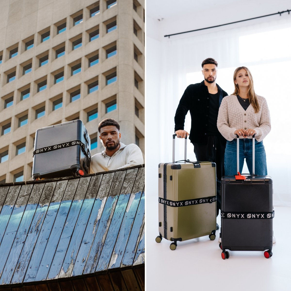 ONYX Check-in Koffer 65L - TSA slot - Spinner wielen - Lichtgewicht Trolley - Aluminium sluiting - Zwart