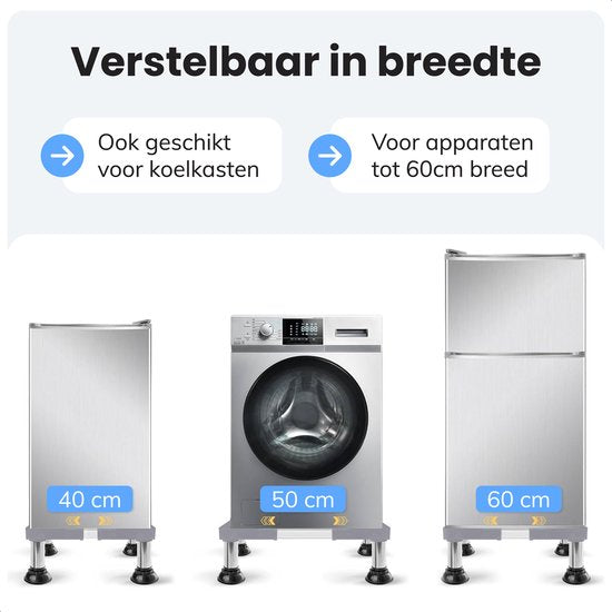 LUFT Wasmachine Verhoger - Wasmachine Opbouwmeubel - Wasmachine Sokkel - Kast - Geschikt voor Droger, Koelkast, Vaatwasser en Vriezer - Voor Bosch, Samsung, Miele, AEG, LG, Haier - Verstelbaar