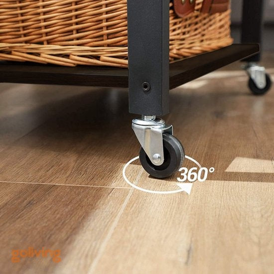 Goliving Keukentrolley – Keukenkast – Keukenrek – Serveerwagen – Keuken Organizer – Modern – 60 x 40 x 89 cm – Zwart