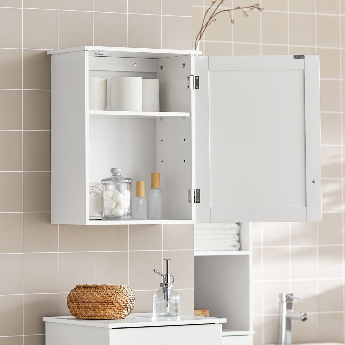 SoBuy Medicijnenkastje - 40 x 52 x 23 cm - Wit