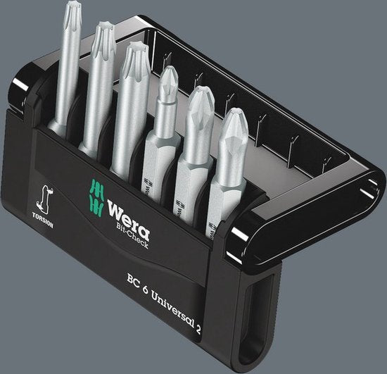Wera Bit-Check 6 V Universal 1 05056478001 Bitset 6-delig Binnen-vierkant (Robertson) Torsion zone