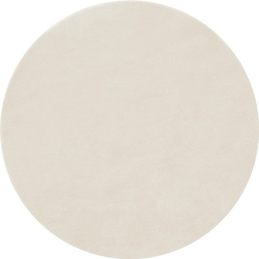 tectake® Kortpolig Vloerkleed - Rond - Ø120 cm - Creme - 1630 g/m² Poolgewicht - Tapijt voor Woonkamer, Slaapkamer, Eetkamer - Onderhoudsvriendelijk en Wasbaar - Antislip Ondertapijt - Allergievriendelijk - Diverse maten en kleuren