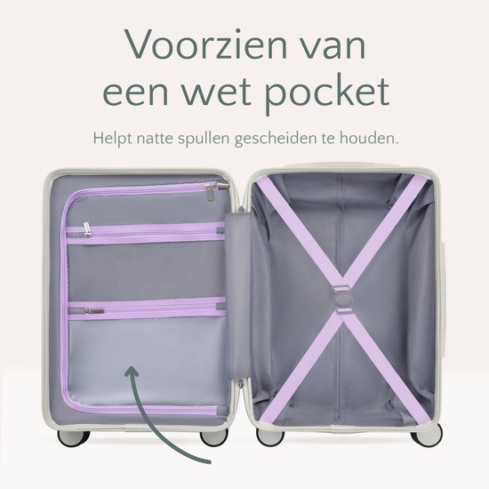 SC City Walker - Handbagage Koffer - 34L - Lichtgewicht & Sterk - 360° Spinner Wielen - TSA-slot - Inclusief Beschermhoes - Compact & Ruim - Paars