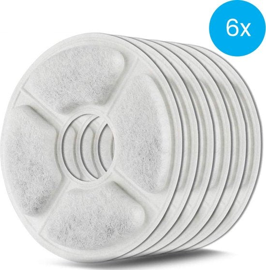 Auronic Drinkfontein Filters - 6 Stuks - 3-Laags - Voor Auronic Drinkfontein AU1362 en AU3163