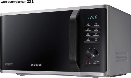 Samsung Magnetron MS2AK3515AS/EG – 800 W – breedte 48,9 cm – binnenkant geglazuurd keramiek krasbestendig – Quick Defrost ontdooiprogramma Binnenkant van krasbestendig geëmailleerd keramiek