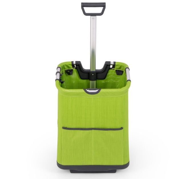 Coast Folding Shopping Cart - 50L capaciteit - Opvouwbaar ontwerp - Aluminium frame - 2 wielen - In hoogte verstelbaar - 3 opbergvakken - Groen