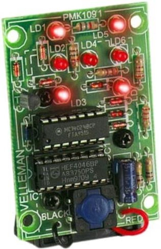 Whadda Soldeerkit, elektronische dobbelsteen, roleffect