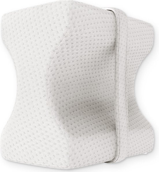 Loti Kniekussen voor in bed - Orthopedisch Kniekussen met band - Ergonomisch Beenkussen - Houding Correctie – Zijslaapkussen – Traagschuim - Zijslaper - Kussen Benen - Zandloper
