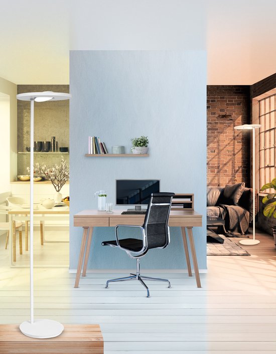LEDVANCE SunHome Office Vloerlamp – 36W, 180 cm – Dimbaar Tunable White 2200-5000K – Wifi & Smart Home – Zilver