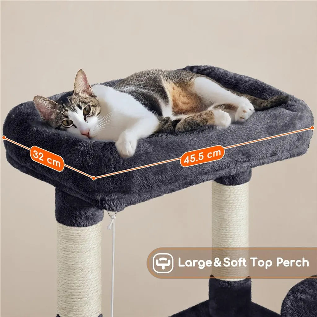 Yaheetech Krabpaal - Met Kattenhuis & Hangmat - 106 cm - Zwart