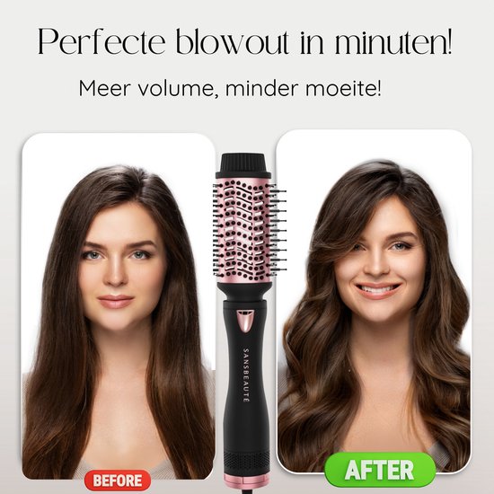 Sansbeauté® 4-in-1 Fohnborstel met Diffuser - Multistyler - Airstyler - Haarborstel - Krulborstel - Haarborstel - Stijlborstel - Warmteborstel - Volume en Krullen