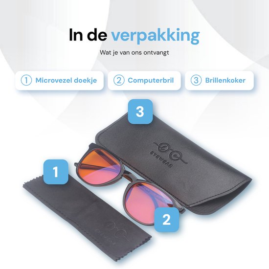 LC Eyewear Computerbril - Blauw Licht Bril Zonder Sterkte - Blue Light Glasses - Beeldschermbril - Unisex Bril Zonder Sterkte - Rond/Oranje