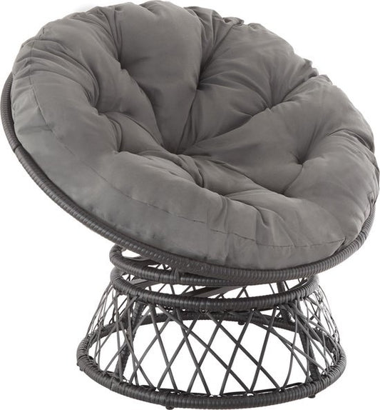 tectake® - Wicker papasan fauteuil Gargano zwart - 403552 - poly-rattan