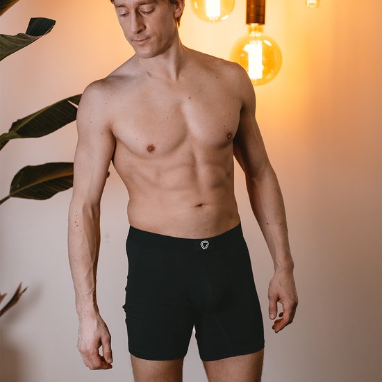 Fibershirts Anti-Zweet Boxershort - Ingebouwde Zweetpad - Ademend MicroModal - Anti-Transpiratie - Heren - Maat XL - Zwart