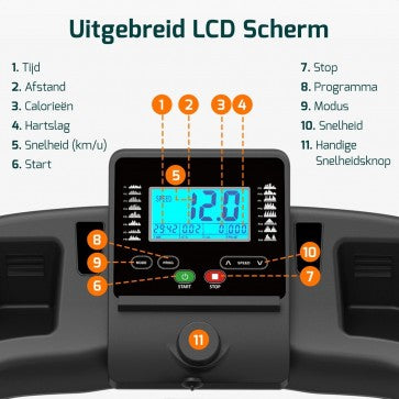 Fitage Loopband voor Thuis - Hellingsfunctie - Bluetooth - 1-12 km/u - Inklapbaar - 100 x 64 x 25 cm - Zwart
