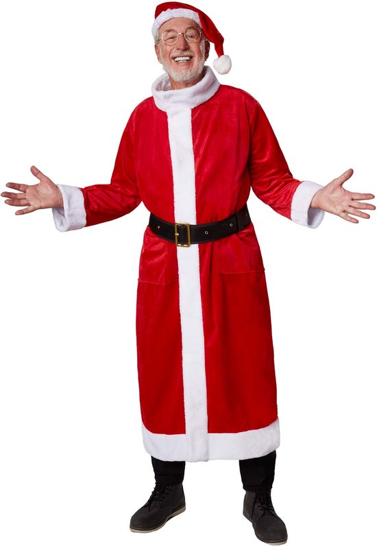 Dressforfun Mantel kerstman klassiek XXL - verkleedkleding kostuum halloween verkleden feestkleding carnavalskleding carnaval feestkledij partykleding - 303467