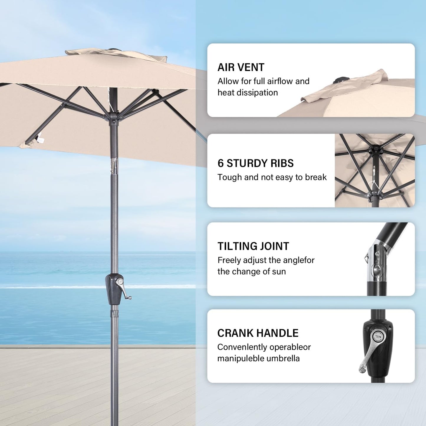 Angel Living Parasol - Rechthoekig - 200 x 300 cm - Beige