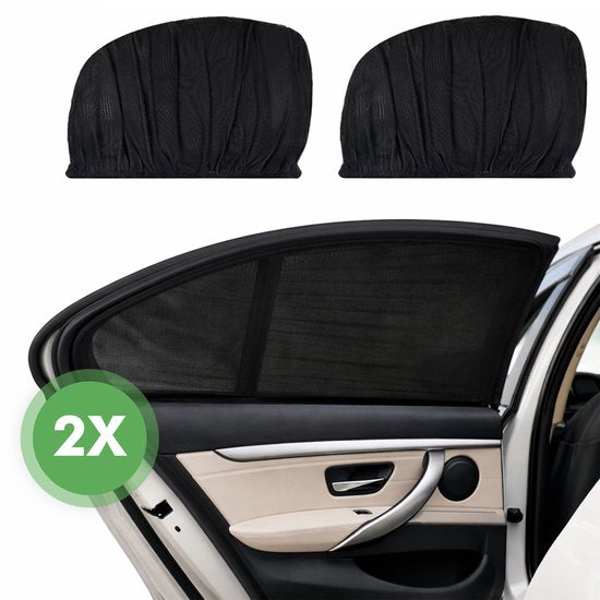 Travelhawk Zonnescherm Auto Baby - 2 Stuks - Zonwering Auto - UV Protectie voor Baby en Kind - Zonwering Zijruiten - Zwart