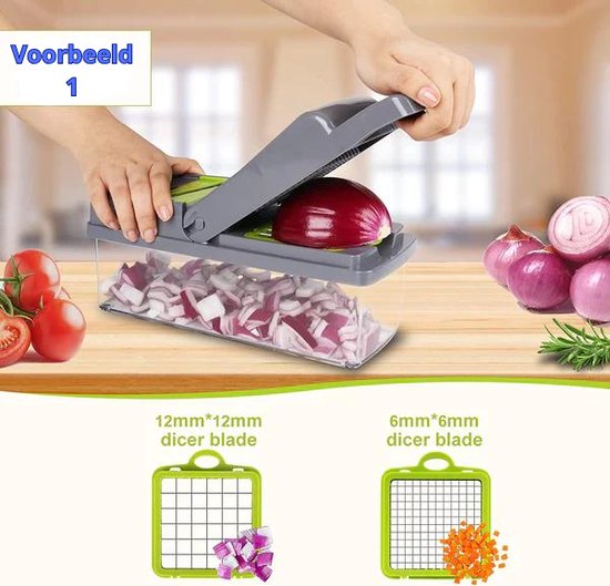 Groentesnijder - Slicer dicer - Groentehakker - Mandoline - groentesnijder - Incl. 7 mesjes - incl Schilmes - kaasrasp - incl eierscheider - allessnijder-