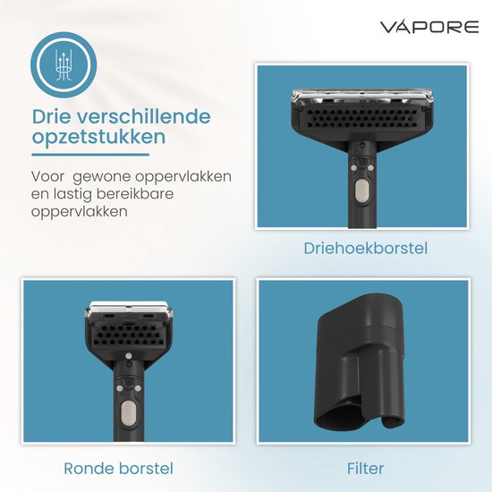 Vapore Tapijtreiniger - Draagbare Vlekkenreiniger - 1200W - Tapijtreiniger Machine - Bank Reinigen Machine - Meubelreiniger - Stoomreiniger voor Bank - Met Zuigvermogen - Zetelreiniger - Bank Reiniger - Apparaat - Zwart
