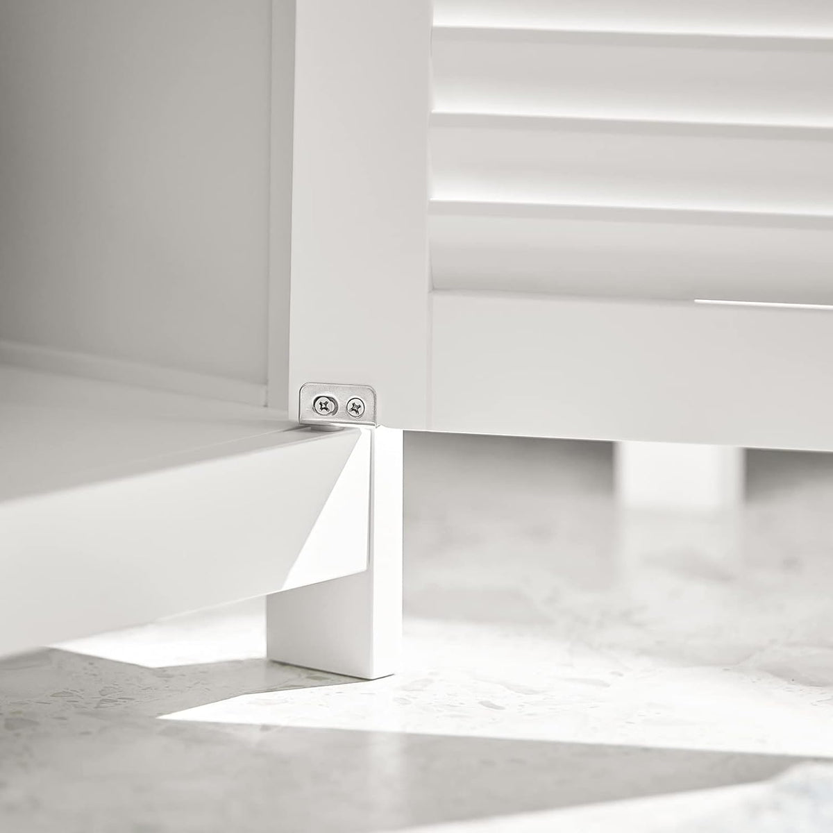 SoBuy Wastafelmeubel - 2 Deuren En 2 Laags - Wit - 60x35x58cm