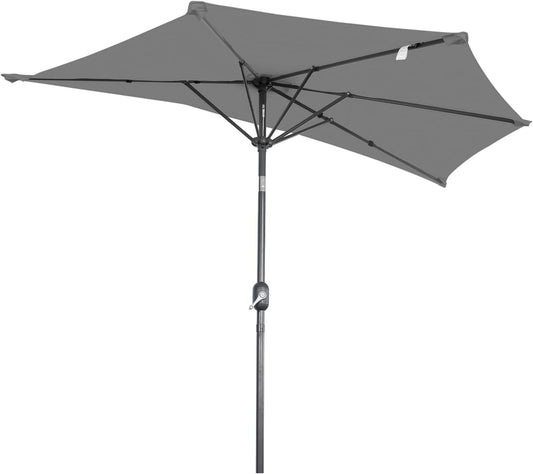 Angel Living Balkonparasol - Halfrond - 245 x 120 cm - Grijs