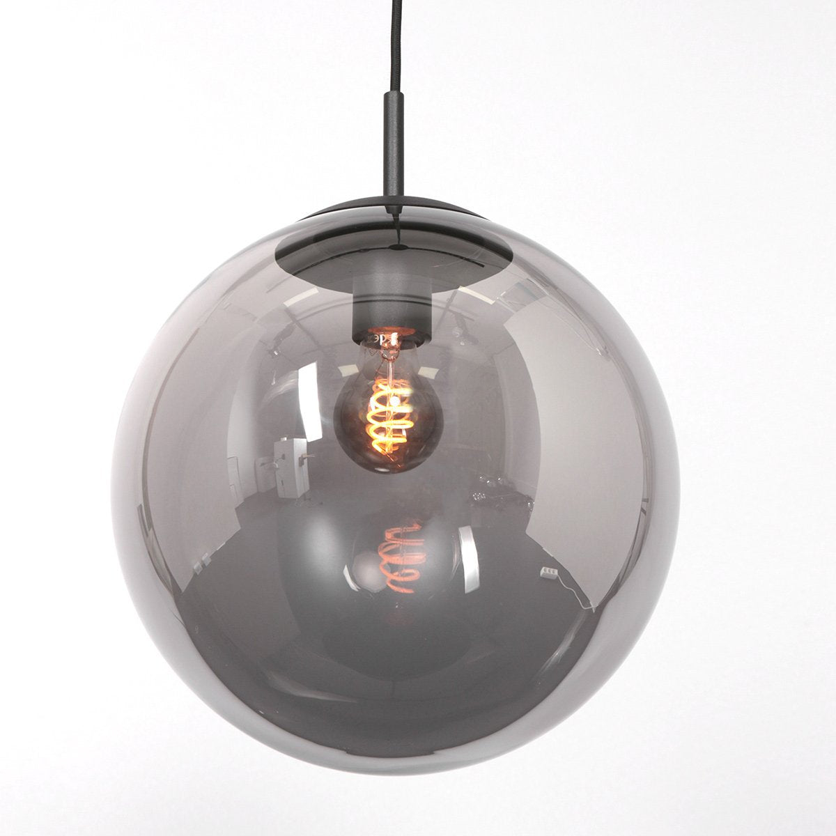 Steinhauer - hanglamp - Bollique LED - zwart - glas metaal - design lamp - E27 - 3499ZW