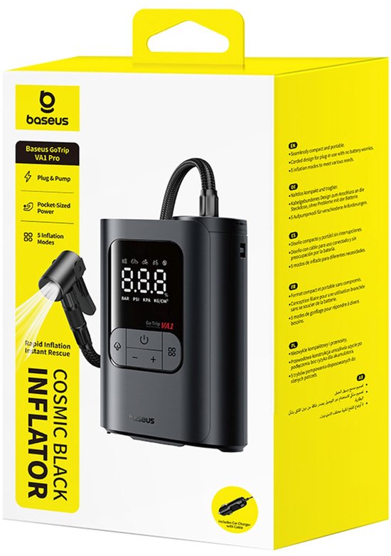 Baseus GoTrip VA1 - Auto Kompressor - 150 PSI - 12V - LED Verlichting