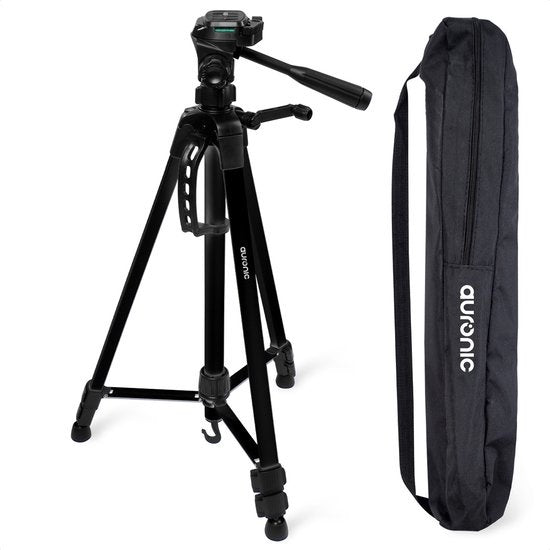 Auronic Statief - Camera of Telefoon - Tripod met Smartphonehouder - Zwart