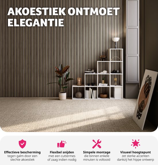 tectake® Set van 2 akoestische panelen Sonic Wall - Geluidsabsorberend paneel - Geluidsdemping - Afmeting per paneel (LxBxH): ca. 120x60x2,1cm - Diverse kleuren - Donker eiken