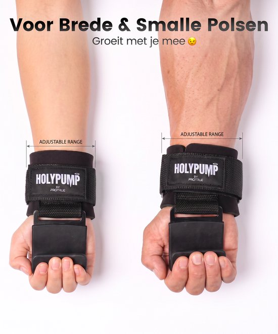 ProTrue® Lifting Hooks Lifting Straps - Deadlift Straps - Power Grips - Wrist Wraps voor Fitness, Bodybuilding, Crossfit, Calisthenics, Turnen & Krachttraining