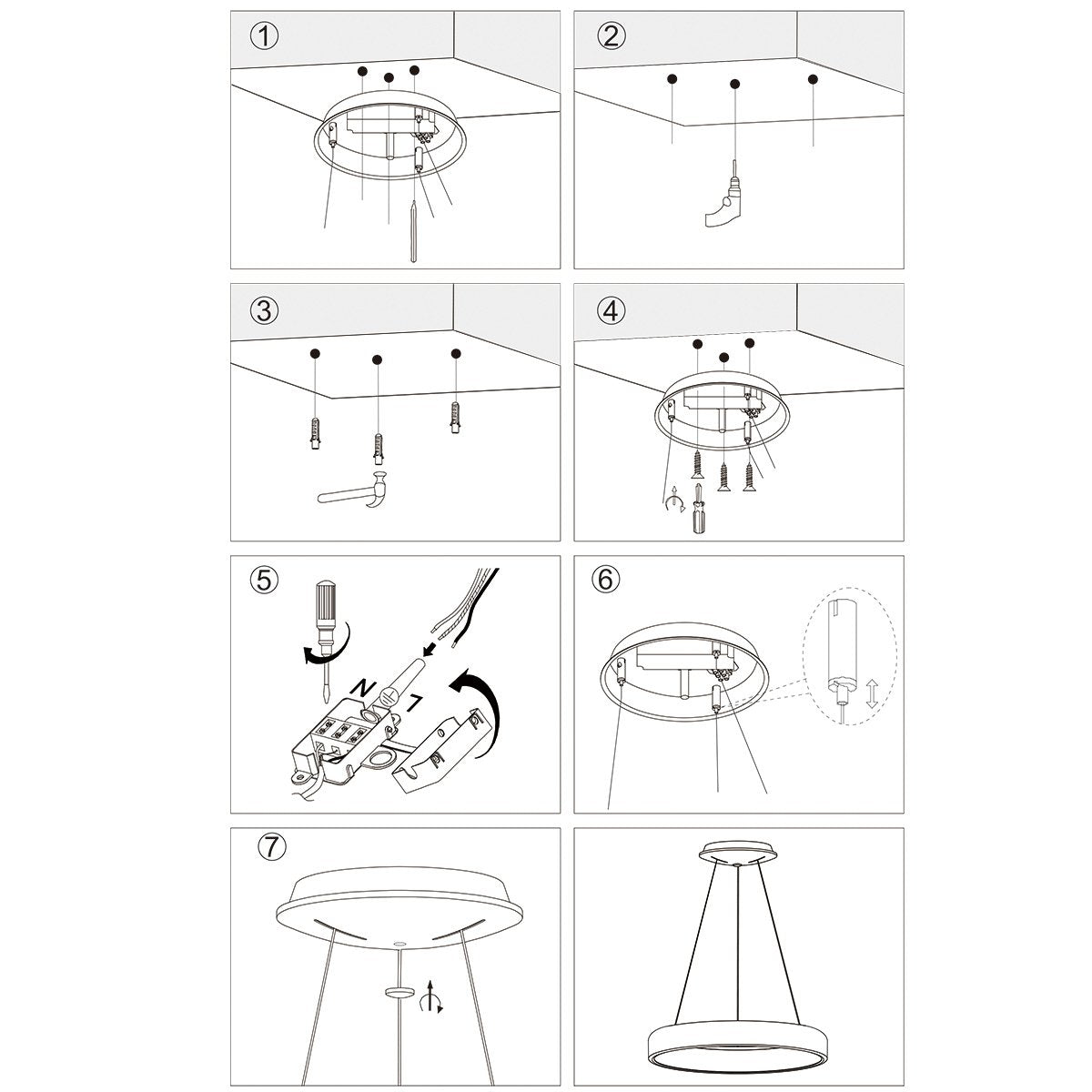 Hanglamp Ringlede 2695ZI Zilver rond 48cm, hoogte verstelbaar, gemaakt van kunststof en staal, Steinhauer modern design voor binnengebruik